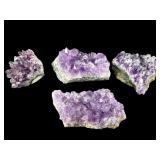 LOT OF 4 AMETHYST CRYSTAL GEODE CLUSTER