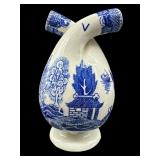 PORCELAIN BLUE AND WHITE OIL & VINEGAR BOTTLE