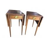2 SOLID MAHOGANY HEPPLEWHITE PEMBROKE TABLES