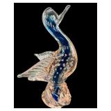 MURANO STYLE CONTROLLED BUBBLE GLOWING DUCK FIGURE