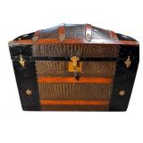 ANTIQUE DOME TOP REFINISHED TRUNK
