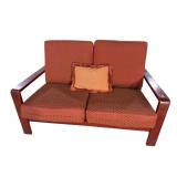 MID CENTURY MAHOGANY SETTEE