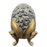 HARD RESIN ORNATE DECORATIVE EGG