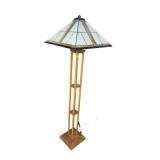 SIGNED STICKLEY MISSION OAK LEADED GLASS FLOOR