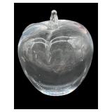 SIMON PEARCE CRYSTAL APPLE PAPERWEIGHT
