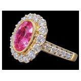 18K OSCAR FRIEDMAN PINK SAPPHIRE & DIAMOND RING