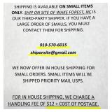 UPDATED TERMS ON SHIPPING OF SMALLS