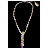 PLATINUM RARE UNHEATED SAPPHIRE & DIAMOND NECKLACE