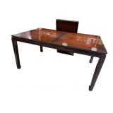 WHITE FURNITURE BURLED AND CHERRY ORIENTAL DINING