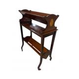MAHOGANY INLAID 2 TIER BOOK STAND