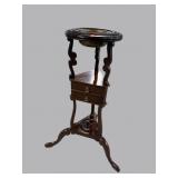SOLID MAHOGANY 2 DRAWER WIG STAND