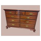 SOLID MAHOGANY 8 DRAWER DRESSER FAN CARVED