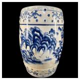 BLUE AND WHITE ORIENTAL GARDEN SEAT