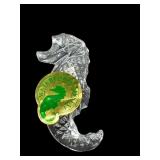 WATERFORD CRYSTAL SEAHORSE BROOCH