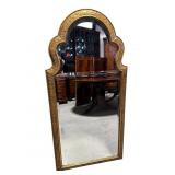 D.MILCH & SON GOLD DECORATED BEVELED MIRROR