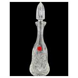 TALL QUALITY CUT CRYSTAL PINWHEEL DECANTER WITH