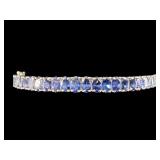 STERLING 925 TANZANITE BANGLE BRACELET