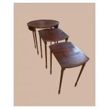 OVAL 3 STACKING MAHOGANY TABLES