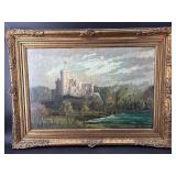 CASTLE OVERLOOK OIL ON BOARD