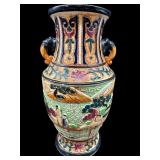 LARGE JAPANESE FIGURAL CERAMIC URN VASE