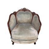 1930's CHANNEL BACK HEAVY CARVED CHAIR
