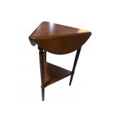 TRIANGULAR MAHOGANY FINISH NAPKIN TABLE