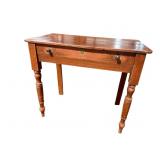 GRAIN PAINTED 19TH CENT. TURNED LEG CONSOLE TABLE