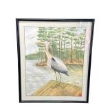 STORK PRINT BY A.J KETTERL IN FRAME