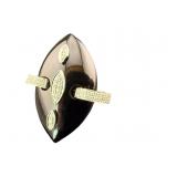 14K BLACK ENAMEL DIAMOND RING