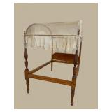 PINE ANTIQUE CANOPY ROPE BED