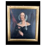 19TH CENTURY LADY IN MOURNING OIL ON CANVAS
