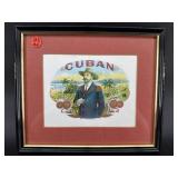 FRAMED CUBAN CIGAR LITHOGRAPH ADVERTISEMENT