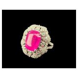 PLATINUM PINK SAPPHIRE & DIAMOND RING