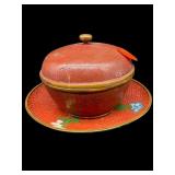 2 PC ANTIQUE CLOISONNE LOT