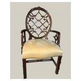 MAITLAND SMITH SPIDER BACK CARVED ARM CHAIR
