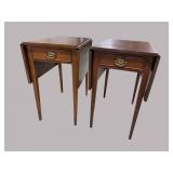 2 SOLID MAHOGANY HEPPLEWHITE PEMBROKE TABLES