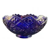 RARE AURORA JEWELS IMPERIAL BLUE CARNIVAL GLASS