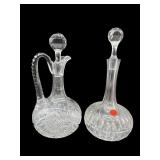 2 PC TALL CUT CRYSTAL DECANTER WITH STOPPER