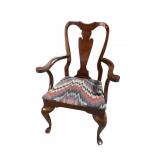 SOLID CHERRY QUEEN ANNE ARM CHAIR