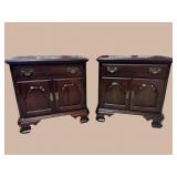 2 ETHAN ALLEN SOLID CHERRY OVERSIZED NIGHTSTANDS