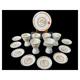 SET OF 15 COPELAND SPODE BUTTER PATS, TRIVET AND