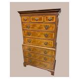 HENREDON CHERRY ALL BANDED CHEST ON CHEST