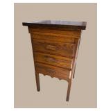 OAK 3 DRAWER SEWING CHEST