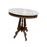 WALNUT VICTORIAN MARBLE TOP TABLE