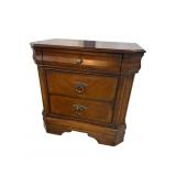 CHERRY FINISH 3 DRAWER OVERSIZED NIGHTSTAND