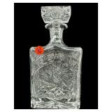 HEAVY CUT CRYSTAL PINWHEEL DECANTER WITH STOPPER