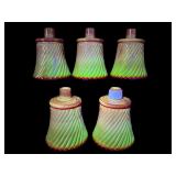 SET OF 5 BORON NITRIDE RUBY CANDLE VOTIVES