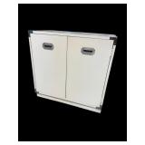 CAMPAIGN STYLE WHITE 2 DOOR CABINET