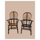 2 19TH CENTURY ELM ENGLISH ARM CHAIRS