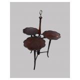 MAHOGANY TRIPLE PLATE TABLE